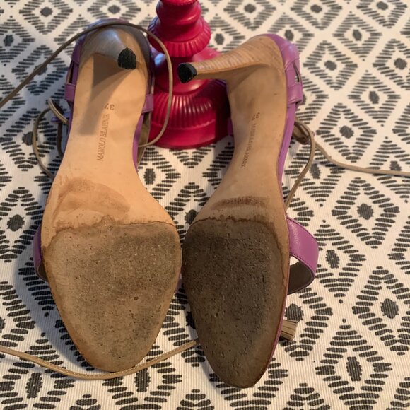 MANOLO BLAHNIK ANKLE TIE HEELS - Picture 3 of 3